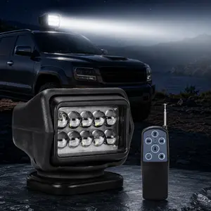 50W Magnetic LED Remote Control Spotlight, 360° Rotating IP67 Waterproof Search Light for Truck SUV Boat Off-Road