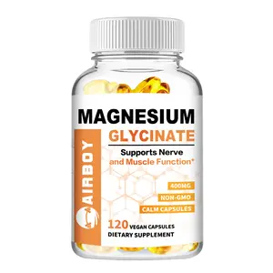 Airboy Magnesium Supplement Softgels Easily Absorbed Magnesium Glycinate 400 mg Contains Vitamins B6, D3 Highly Bioavailable Magnesium For Sleep and Sedation Nerve Muscle and Bone Health