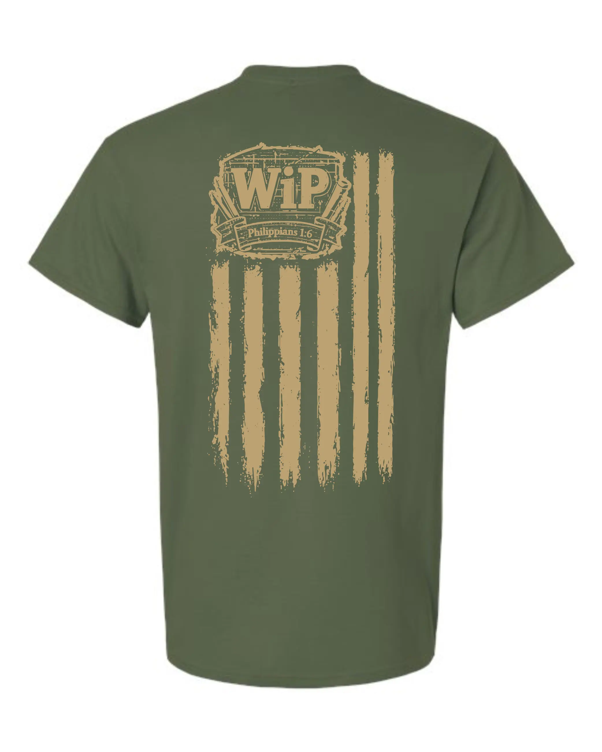 Backwoods Gospel WIP Christian Shirt | Philippians 1:6 Work in Progress Faith T-Shirt | Christian Apparel | Front & Back Print