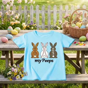Boys Girls Easter Bunny Rabbit Graphic T-Shirt - Funny Short Sleeve Cotton Tee for Kids 3-12 Years, Cute Spring Holiday Party Outfit, Comfortable Casual Playwear, Lightweight Breathable Children's Clothing