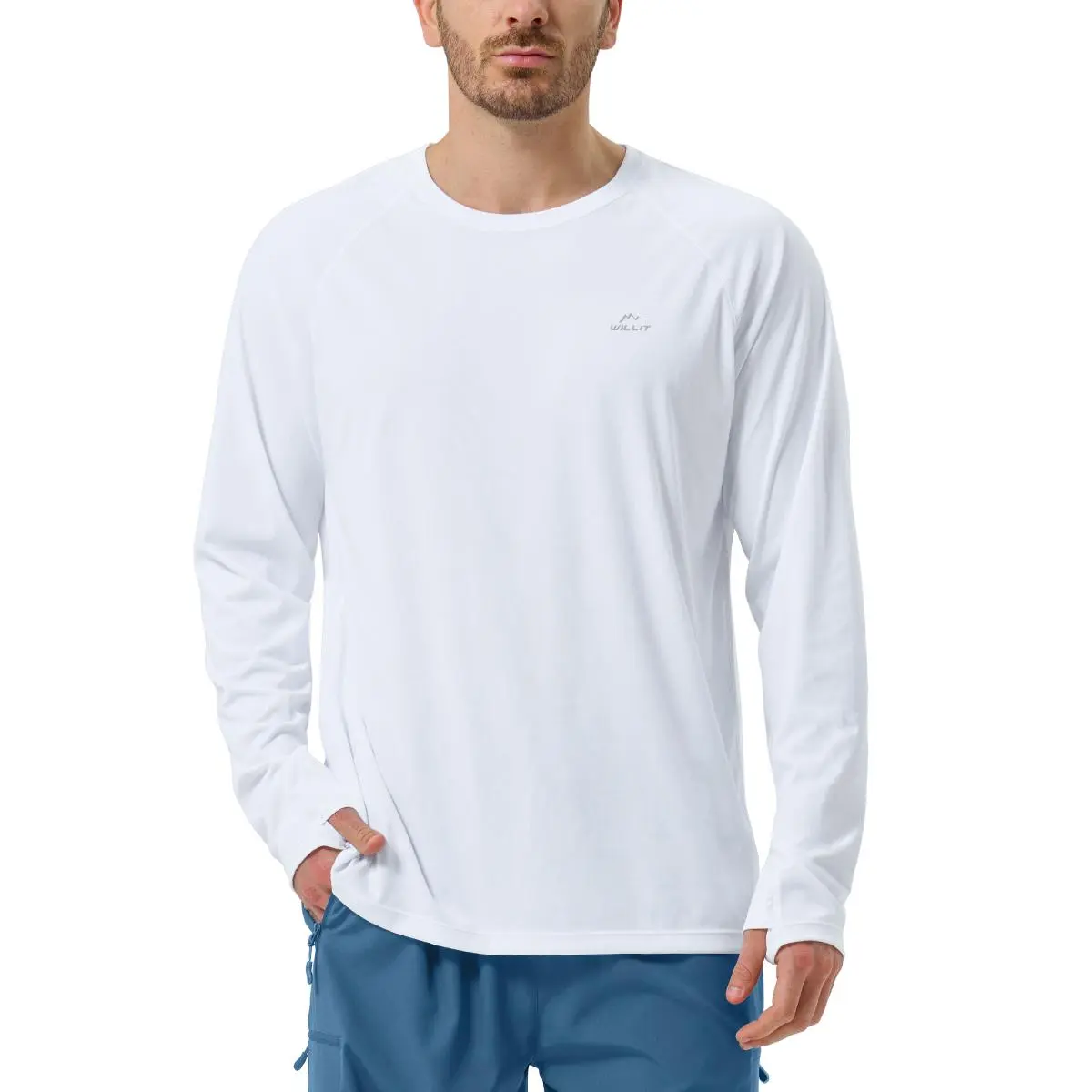 Willit Men's UPF 50+ Aero Sun Shirts Long Sleeve UV SPF Lightweight Quick Dry Shirts Hiking Fishing Travel T-Shirts
