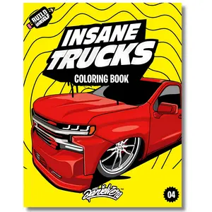 Insane Trucks Coloring Book: Fun pickups trucks adventure with 60 coloring pages for kids & teens Ages 6-18 inspirational design