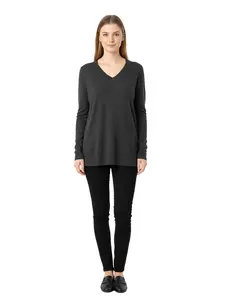Women's Long Sleeve V-Neck Top - Universal Thread Gray