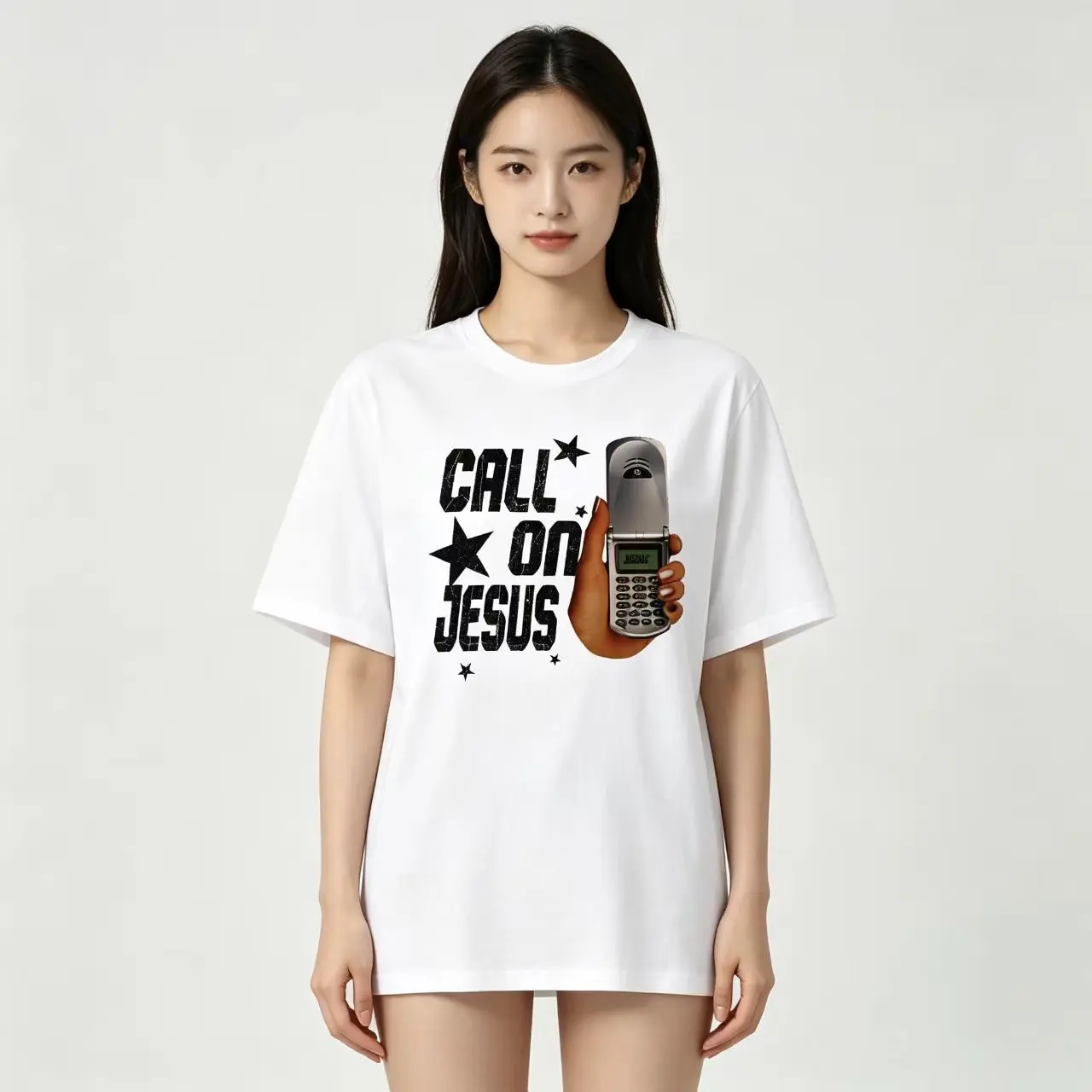 Print Round Neck Tee, Casual Short Sleeve T-Shirt for Daily WearTropical