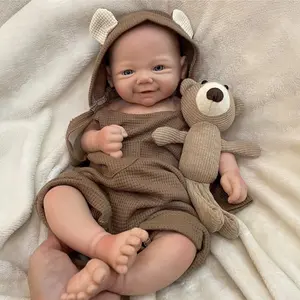 Full Silicone 18 Inch Reborn Baby Doll with Cute Face Soft Touch Realistic Reborn Artist Collection Perfect Gift for Holidays Birthdays and Christmas
