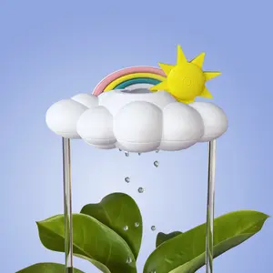Original Dripping Rain Cloud with Sun and Pastel Rainbow Charms