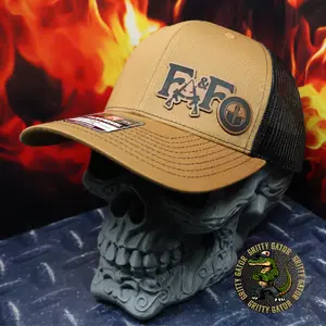 Gritty Gator "FAFO" Patch Hat Richardson 112 Trucker Style Adjustable One Size Fits Most Unisex High Quality Rawhide Leatherette