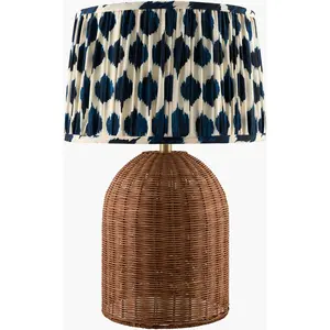Rich Aqua Blue Bohemian Table Lamp with global details for bedside or console tables