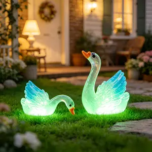 Cute Glowing Swan Miniature, Glow in The Dark Desk Decor, Fairy Garden Accessory, Unique Gift for Home Lovers