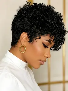 8 Inches Pixie Cut Wigs for Women, Short Layered Human Hair Wigs with Bangs, Natural, Straight Style, Perfect for Everyday Use