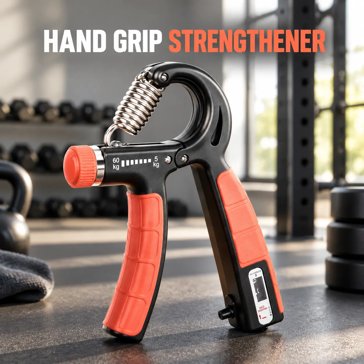 Adjustable Hand Gripper with Counter, 5-60kg Grip Strengthener for Forearm Workout, Hand Strength Trainer for Men & Women, Wrist Exercise Equipment for Gym, Office & Home Training, Christmas Gifts