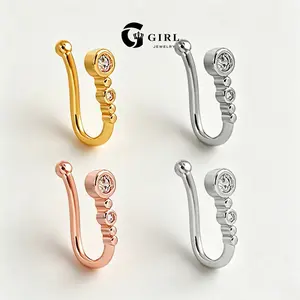 GGIRL Unique, Niche U-Shaped Nose Clips (No Piercing Required); Elegant Geometric Round Nose Studs (No Piercing Required); Unisex, Minimalist, And Stylish—The Perfect Choice For Everyday Wear, Holidays, Parties, And Anniversar