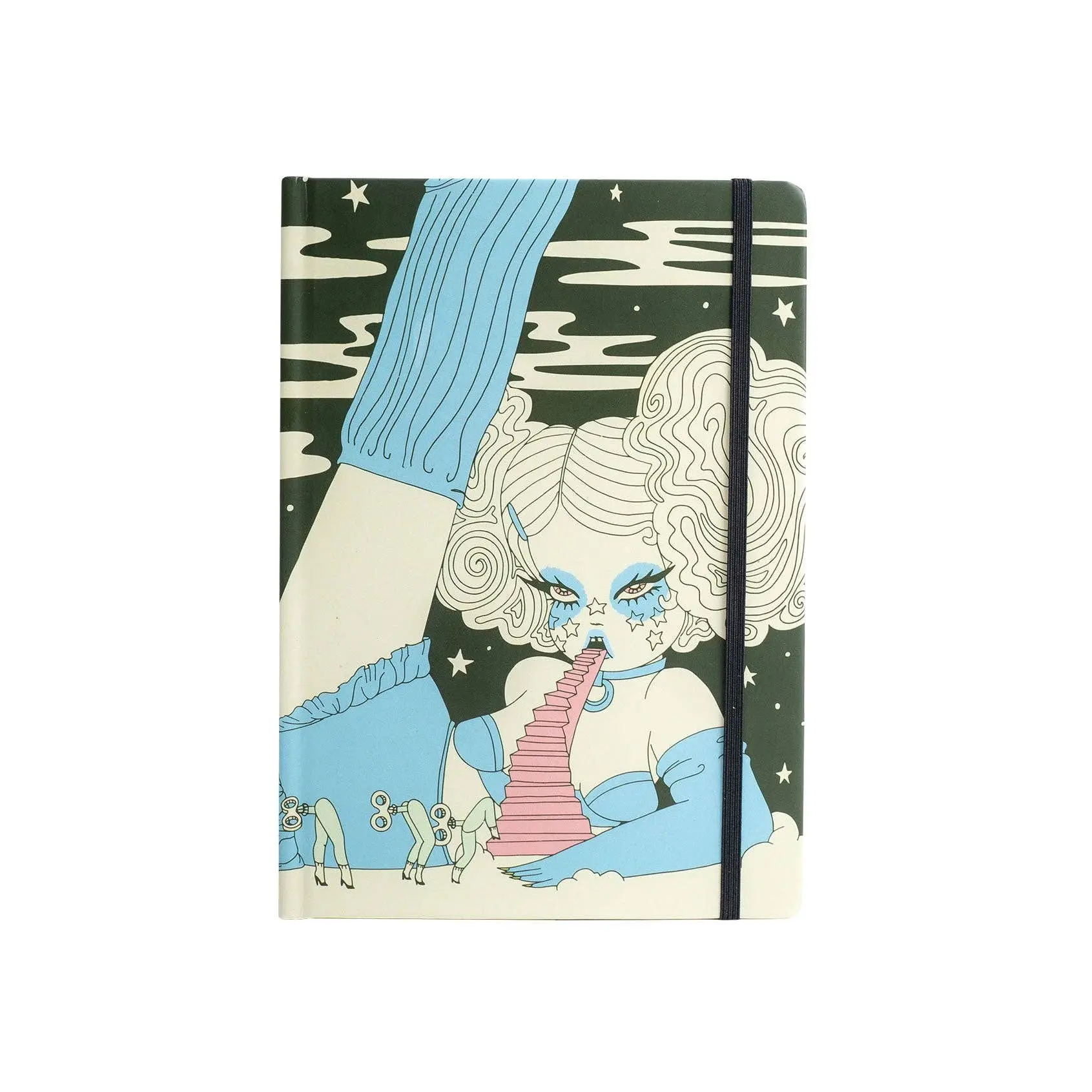 Valfré Cela Hardcover Sketchbook - 120 Blank Pages Art Journal, 8.25" x 6.25" x .75", 160 gsm Paper, Storage Folder, Elastic Band Closure, Original Artwork Cover