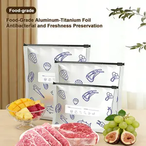 【Reusable】Extra-Thick Aluminum Foil Freshness Preservation Bags Refrigerator & Freezer-Specific Sealed Lock-Fresh Bags