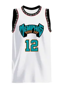 Men's Letter & Figure Pattern Vintage Basketball Jersey, Loose Casual Sleeveless T-shirt, Basketball Top for Men