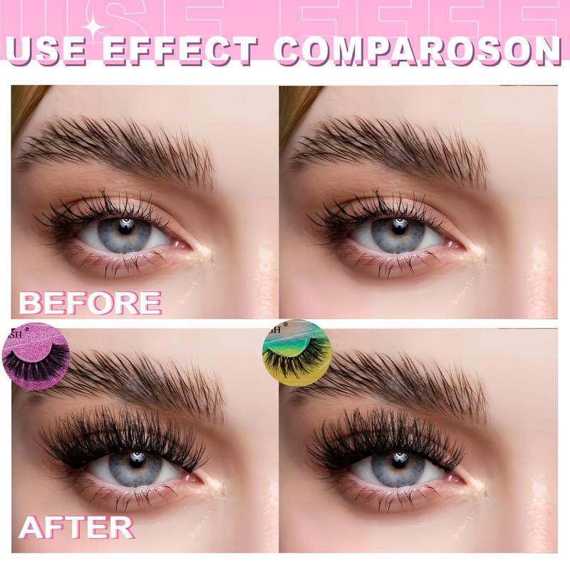 17/18 mm Volumized False Eyelashes, 54 Pairs Natural-Look Eyelash Extensions, Self-Grafting Curl Lashes for Eye Makeup Enhancement, High-Quality Fluffy Cosmetic Lash Extensions for Women & Girls #TOP PICKS
