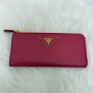 Pre-owned PRADA calfskin Mini Bags Saffiano Cuir Leather Continental Wallet