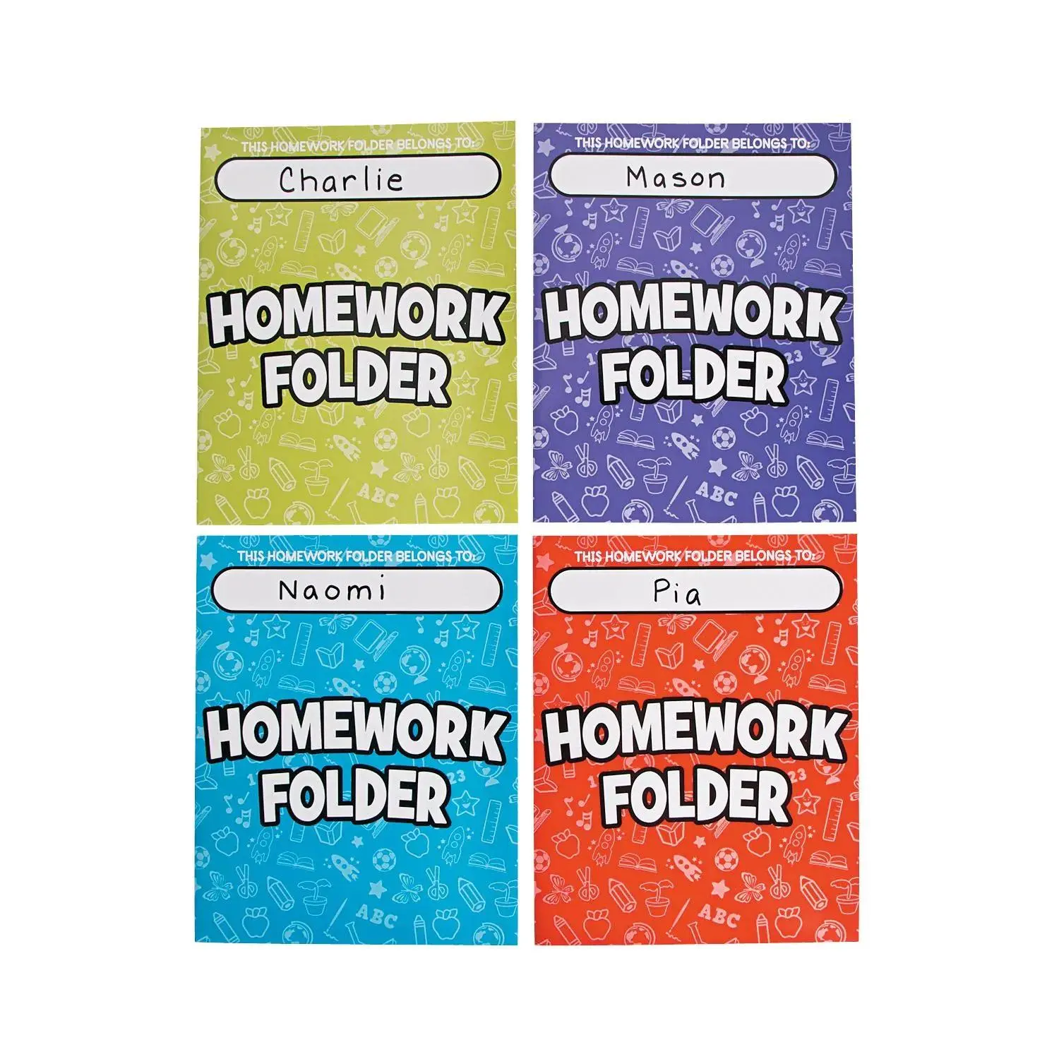 Fun Express 9 1/2" x 12" Homework Completion Checklist Laminated Pocket Folders - 12 Pc.