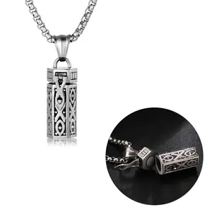 Men Empty Storage Bottle Pet Ashes Perfume Necklaces Pendants 304 Stainless Steel Fashion jewelry