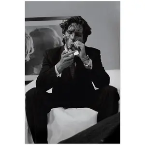 Patrick Bateman Smoking Poster American Psycho Vintage Wall Art