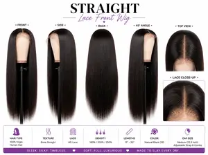 13x6 | 13x4 Straight Wig HD ~ Transparent | 180% , 210% 250%