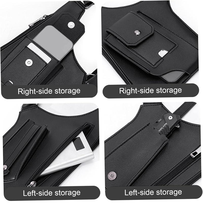 Premium Leather Adjustable Underarm Shoulder Bag for Men,Double Shoulder Armpit Bag,Hidden Underarm Strap Wallet, Unisex