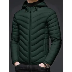 Men'S Heavy-Duty Hooded Jacket - Windproof & Thermal Insulated Winter Coat with Zipper Closure, Multi-Pocket Design, Non-Stretch Fabric for Cold Weather, Thick, Winter Jacket, Cold Weather Gear, Highquality Insulation, Outdoor Enthusiasts