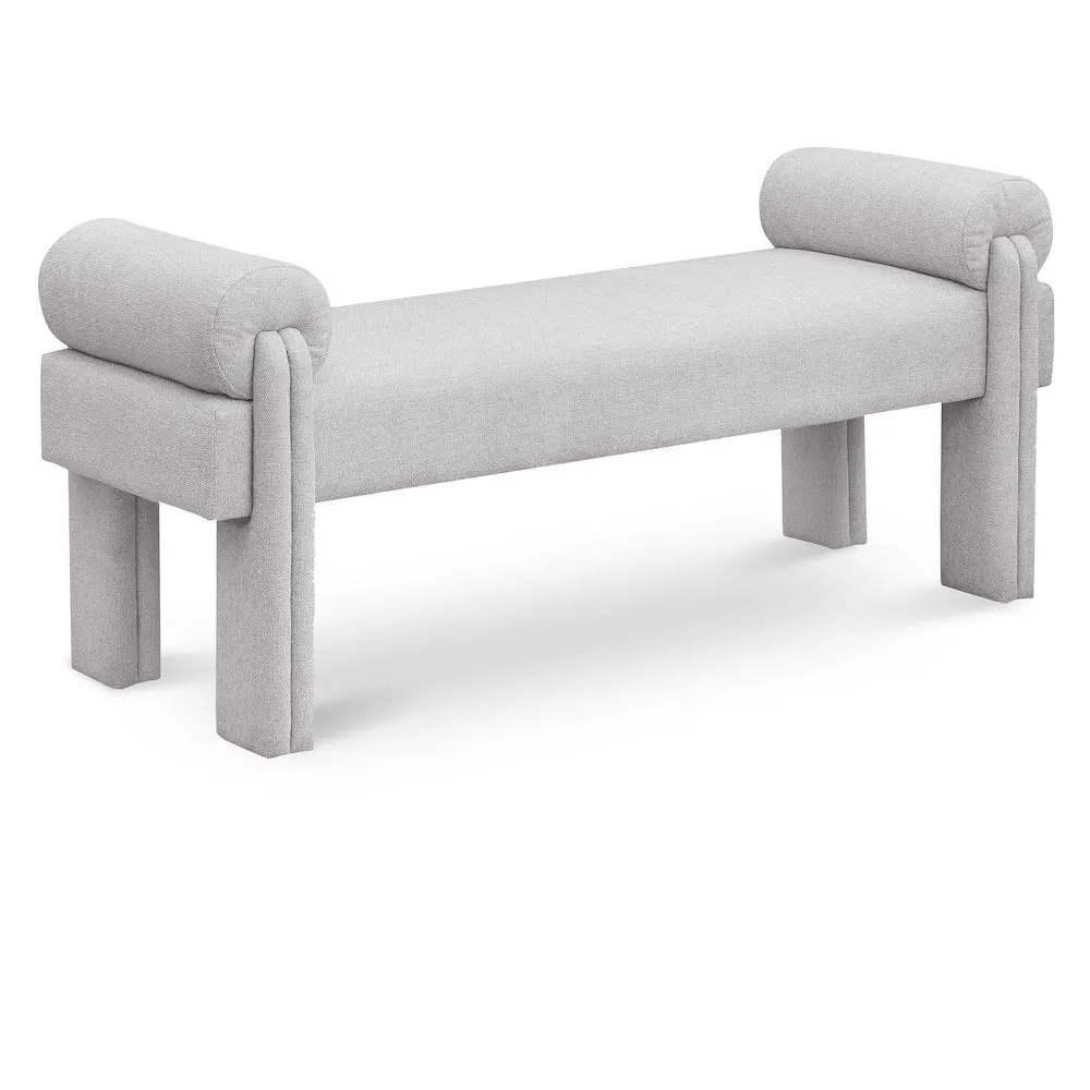 Stefano Grey Polyester Fabric Bench