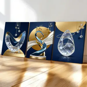 3-count wooden frame canvas, modern light luxury geometric art poster, abstract art decoration, exquisite living room wall decoration, fashionable family poster, suitable for bedrooms, offices, corridor art, Modern Art Design