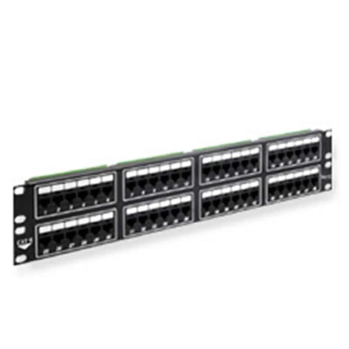 ICC ICMPP04860 48-Port Cat6 2RMS Horizontal Patch Panel, High-Speed Data Transmission, Backward Compatibility, Pre-Numbered Ports, Universal Labels, Included Mounting Screws, Industry Requirement-Exceeding