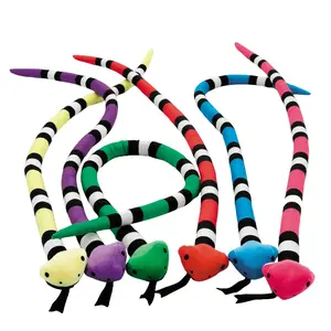 45" Brightly Colored Striped Stuffed Coral Snake Toys - 12 Pc.