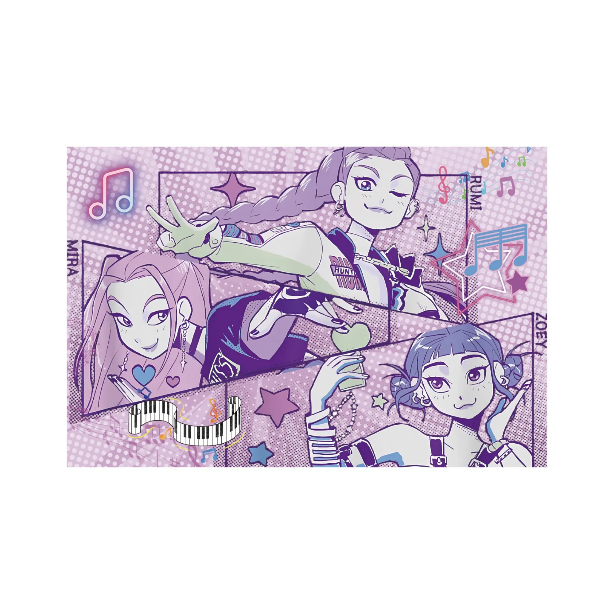 Kpop Demon Hunters Anime Print Rectangle Tapestry, 3x5FT Wall Hanging for Home Office Decor, Kitchen & Party Decor Supplies, Fade Resistant