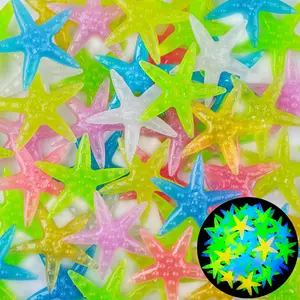 Glow in The Dark Starfish Rocks, 50 Pcs Luminous Sea Star Shaped Stones for Aquarium, Fish Tank, Fish Bowl, Garden, DIY Crafts, Party Decor (Mixed Colors)
