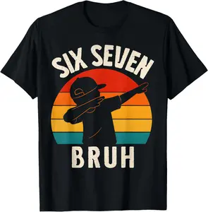 67 Meme 6 7 Numbers Dabbing Six Seven Bruh Funny Boys Kids T-Shirt
