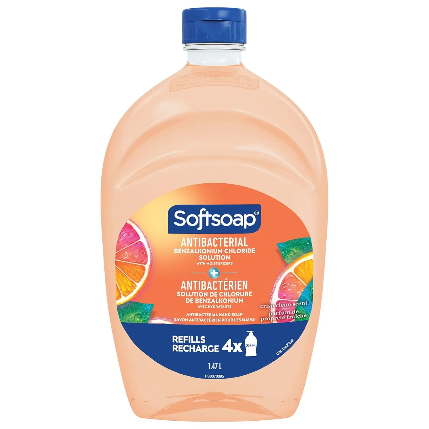 Softsoap Antibacterial Refill 50oz Crisp Clean Scent | Paraben-Free, Phthalate-Free, Washes Away Germs, Bathroom Hand Soap, Kitchen Hand Soap, Daily Handwashing, Gentle on Hands