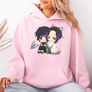 Giyu And Shinobu Sweatshirt, Demon Slayer Shirt, Valentine Day Shirt, Gift For Anime Lovers Hoodie, Unisex Sweater Pullover Tee