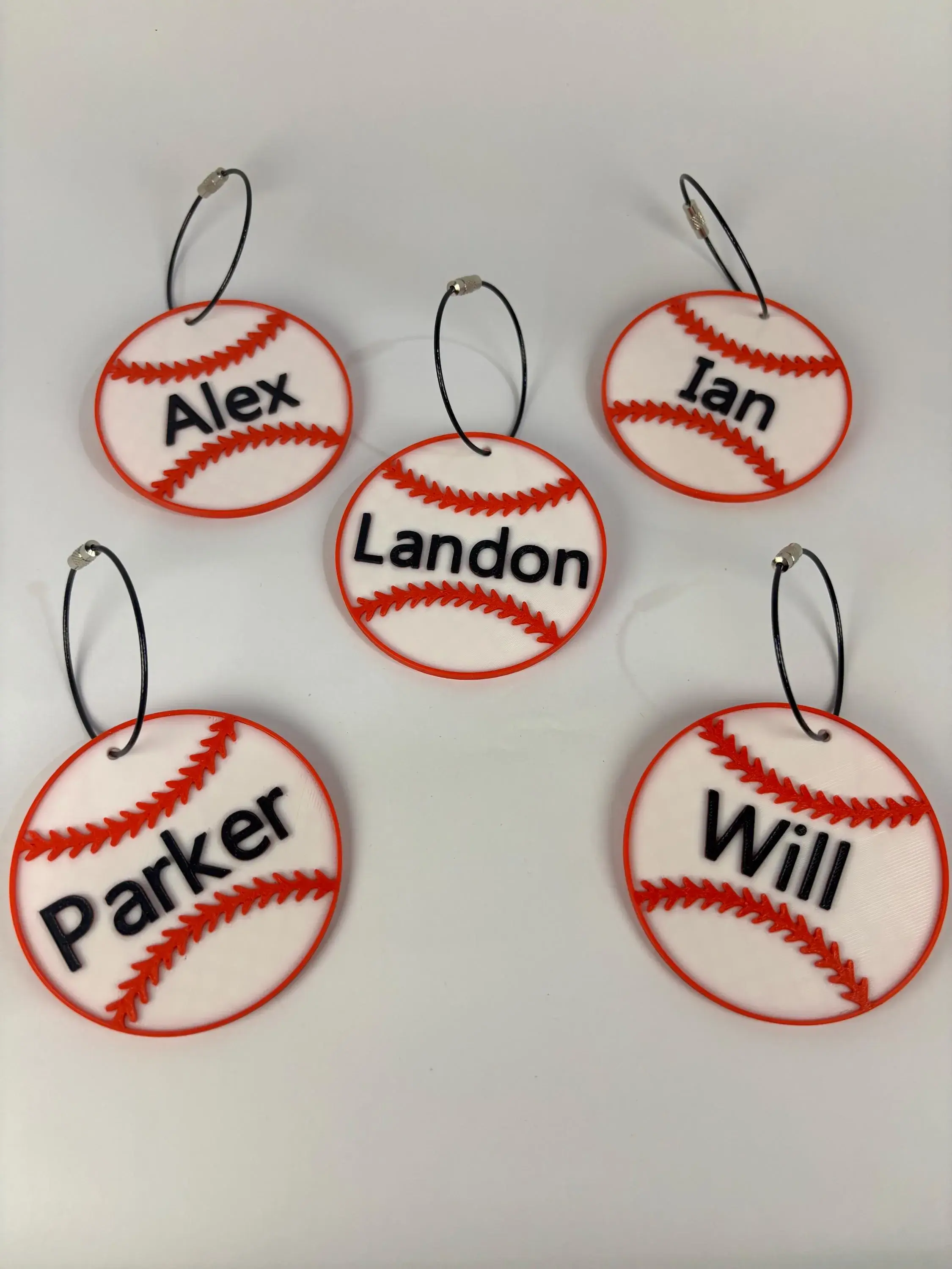 Custom 3-D Printed Baseball Bag Tags