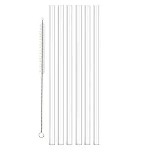 Replacement Straws, 6 Counts Reusable Straws with Cleaning Brush, Drinkware Accessories for Indoor & Outdoor, Drinking Straws