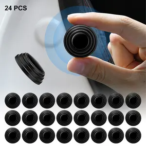 Caurfa 24PCS Car Door Shock Absorber, Silicone Anti-Collision Side Door Protection Sticker, Self Adhesive Car Slam Stopper Bumper Protector, Auto Soundproof Crash Pad for SUV Truck