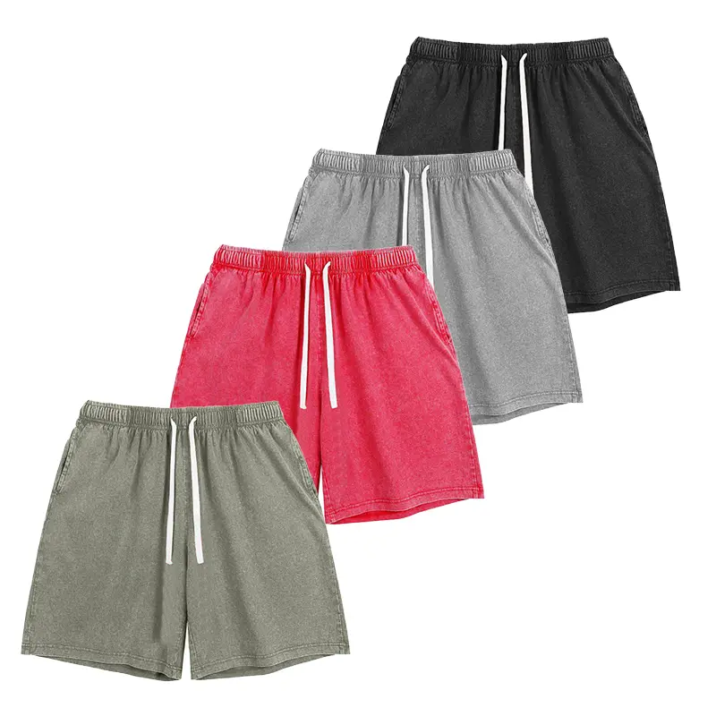 Vintage Wash Drawstring Cotton Shorts, essential shorts men, bottom clothes, clearance sale, fits for men, cotton shorts, summer mens clothing