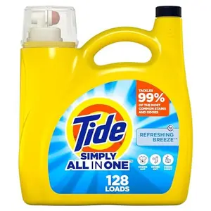Tide Simply Laundry Detergent, Refreshing Breeze, 168 oz, 128 Loads, Tide Laundry Detergent, Laundry Soap