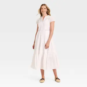 Women's Short Sleeve Lace Maxi Sundress - Universal Thread