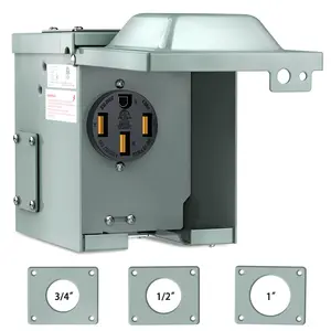 Nilight 50AMP RV EV Power Outlet Box 125/250V NEMA 14-50R Receptacle Heavy Duty Pre-drilled ETL Listed Enclosed Lockable Box Waterproof for Camper Caravan Motorhome Van