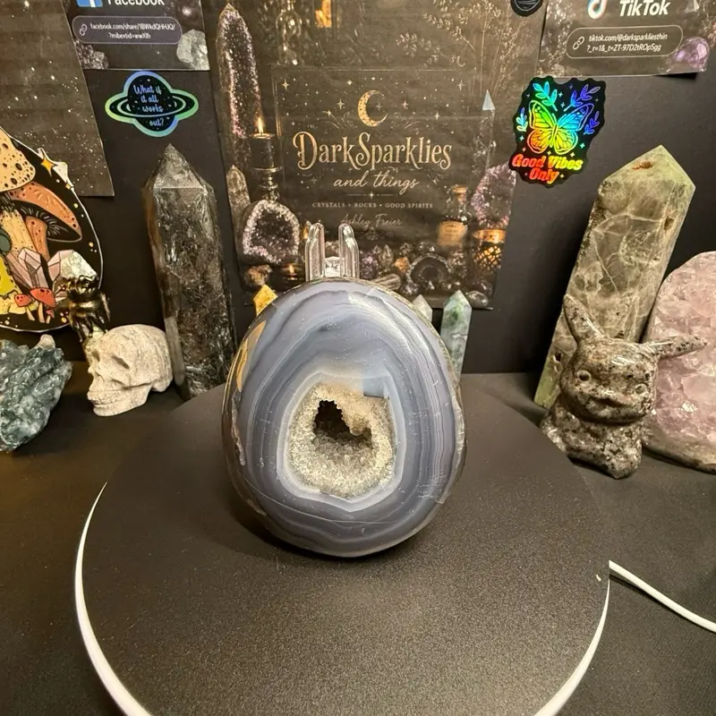 Blue bonded agate geode