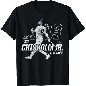 streetwear hip hop tee Dynamic Pose Jazz Chisholm Jr New York Baseball MLBPA T-Shirt