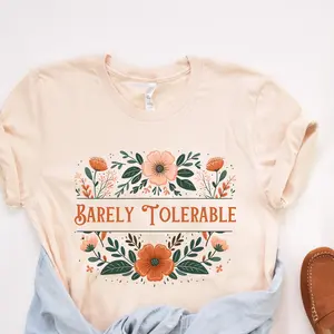 Barely Tolerable Tee, Pride and Prejudice Shirt, Jane Austen Gift Librarian Tshirt, Bookish Crewneck, Gift for Book Lover Classic Literature ATTA2 3-12 16