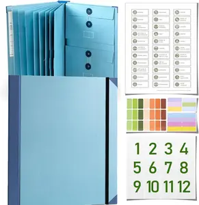 Multi-Pocket Expandable File Organizer Binder - Portable Office Filing Folder for Storing Banknotes, Legal Documents, Cards, Bills, Household Important Papers & Emergency Life Information Files