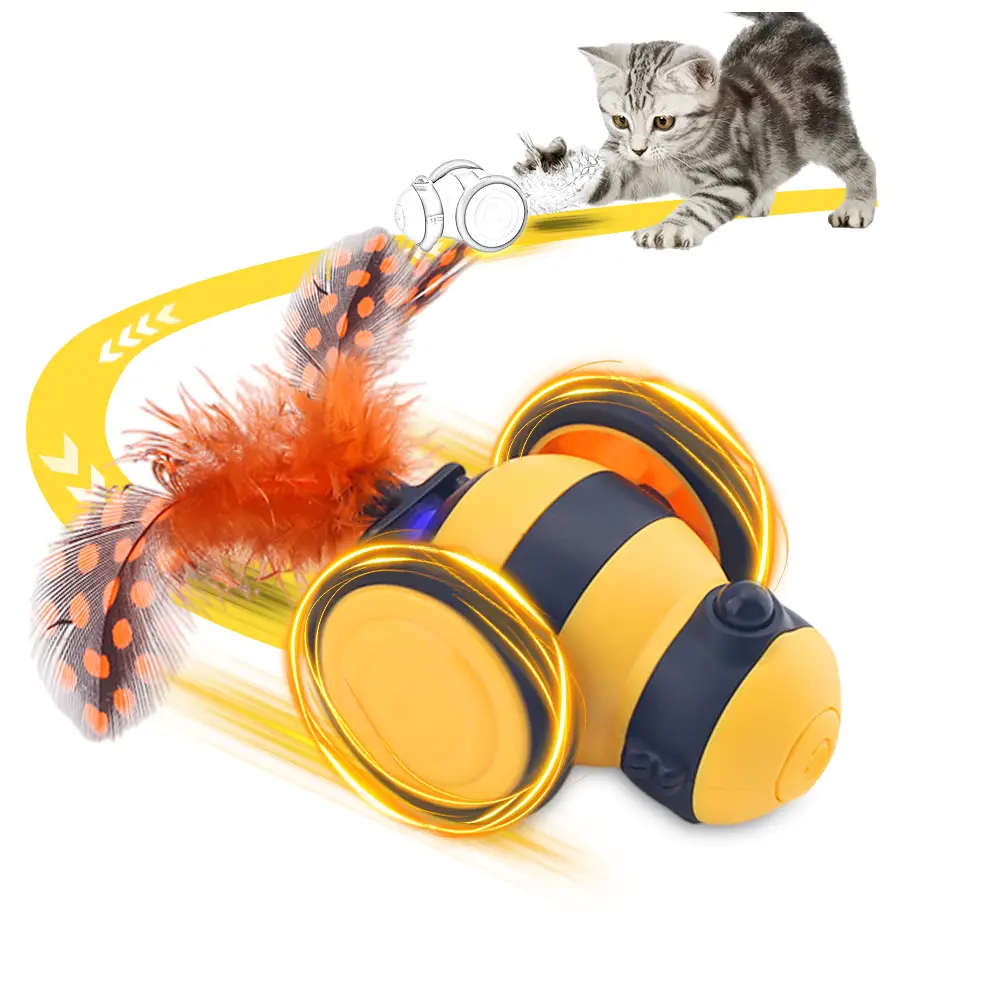 Texsens Pet Indoor Cats& Dogs, Automatic with LED Lights feather, Smart Sensing Moving Electric, USB Rechargeable cat exercise toy smartcat animal pri