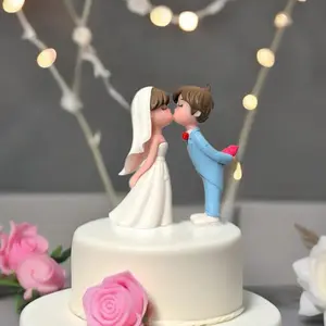 2 pcs Cute Bride and Groom Wedding Figurine | Cute Wedding Couple | Cute Wedding Figurines | Cake topper Cute Figurines