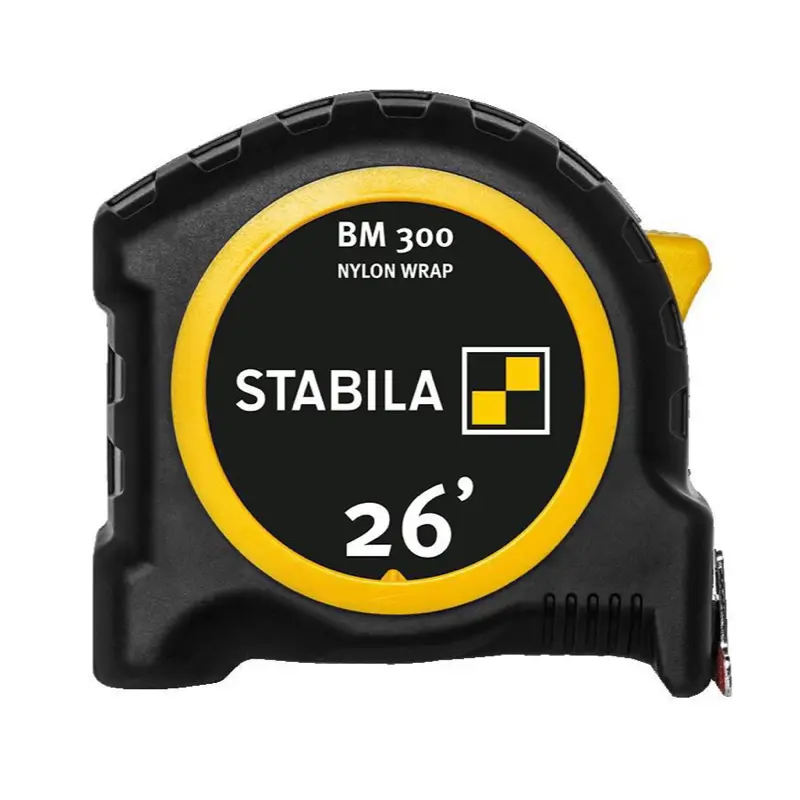 Stabila BM 300 Tape Measure 26 Feet Inch Nylon Wrap for Accurate Measurements